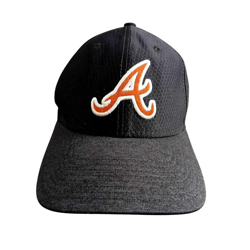 New Era 39THIRTY Atlanta Braves Navy Orange Stretch Fit Hat Small-Medium MLB